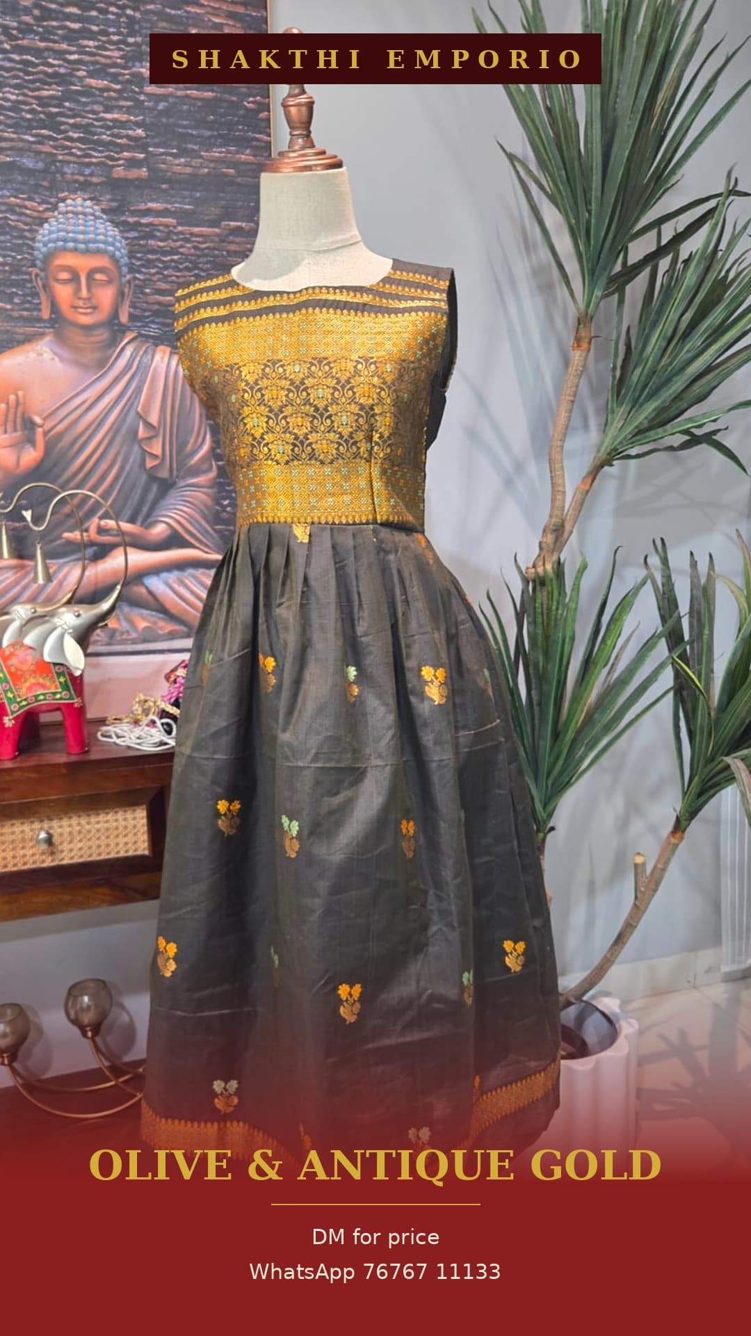 Teal Linen Saree from Shakthi Emporio